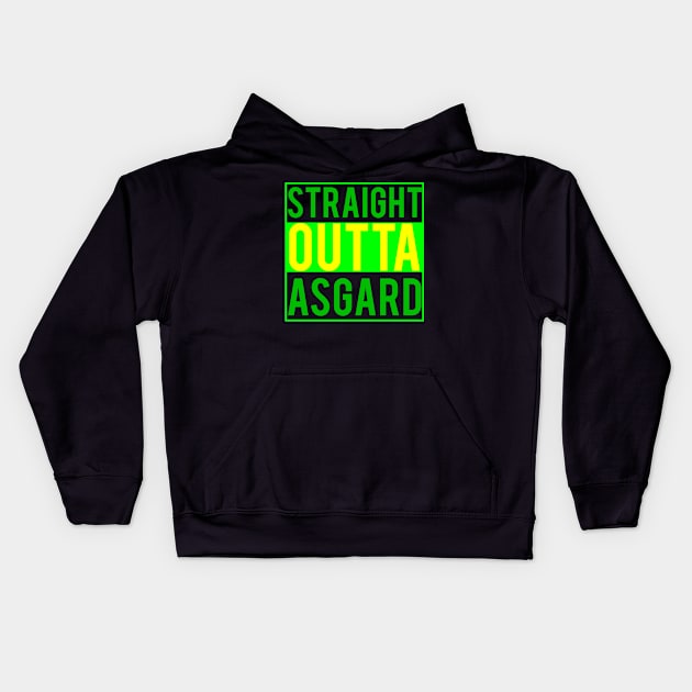 Straight outta Asgard Kids Hoodie by Print&fun